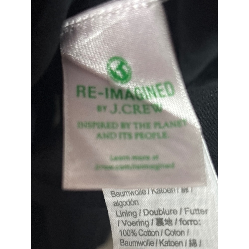 J.Crew Re-Imagined Black Ruffle V-Neck Tiered Cotton Midi Dress 4P Petite - Picture 4 of 7